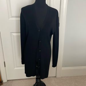 St John knits fabulous long black cardigan!